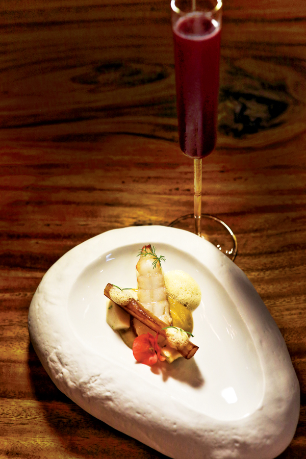 The langoustine dish from Vea’s tasting menu
